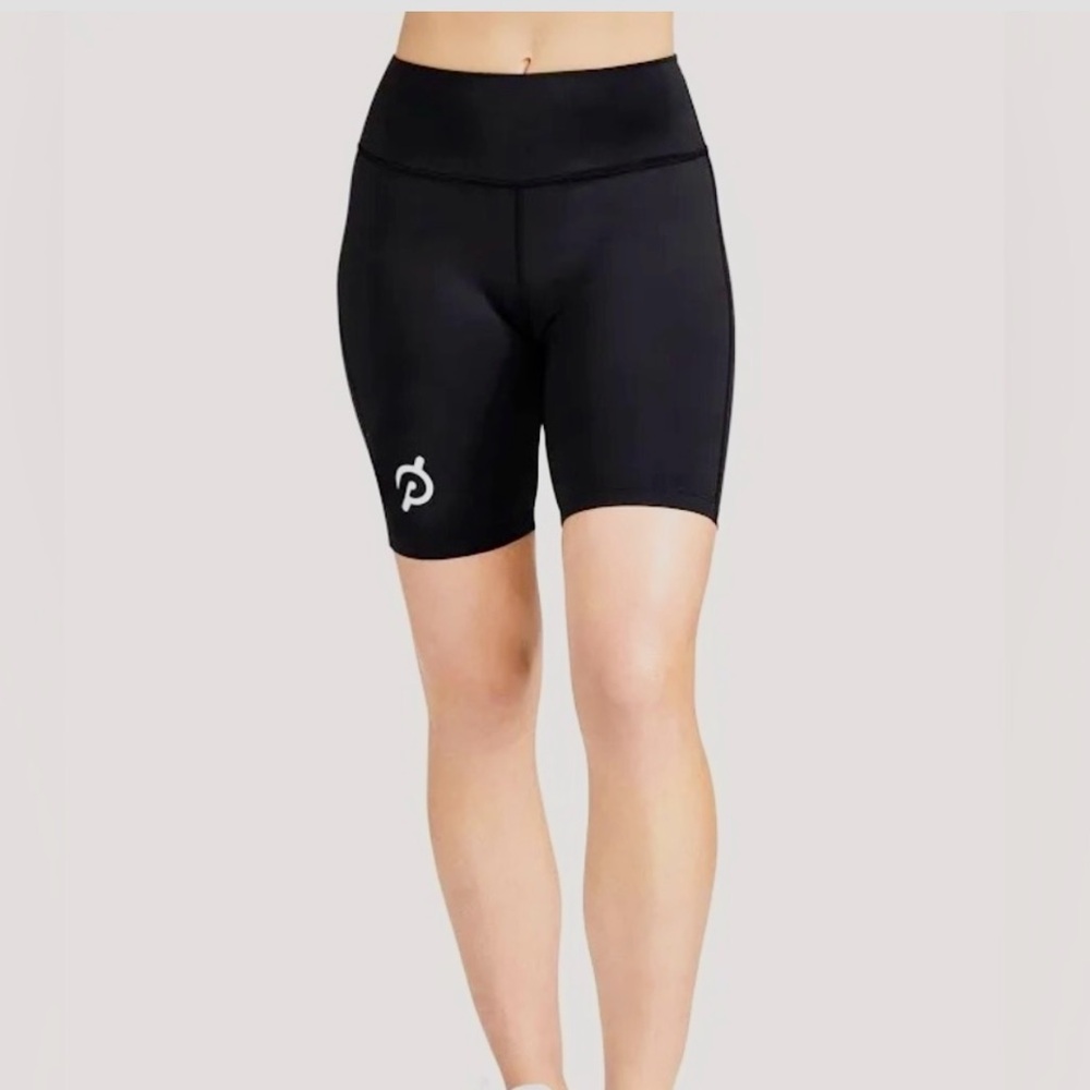 Peloton Black Bike Shorts with White Logo